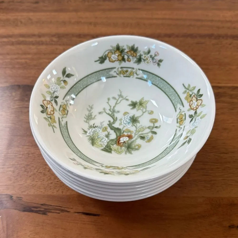 Royal Doulton England 1974 Tonkin Small Cereal Bowl Indian Tree Green